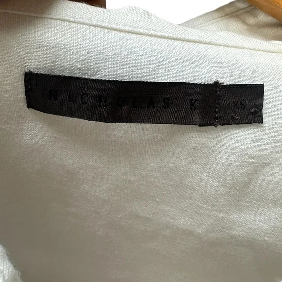 Nicholas K Tie Dress100 % LinenWhiteSize XS